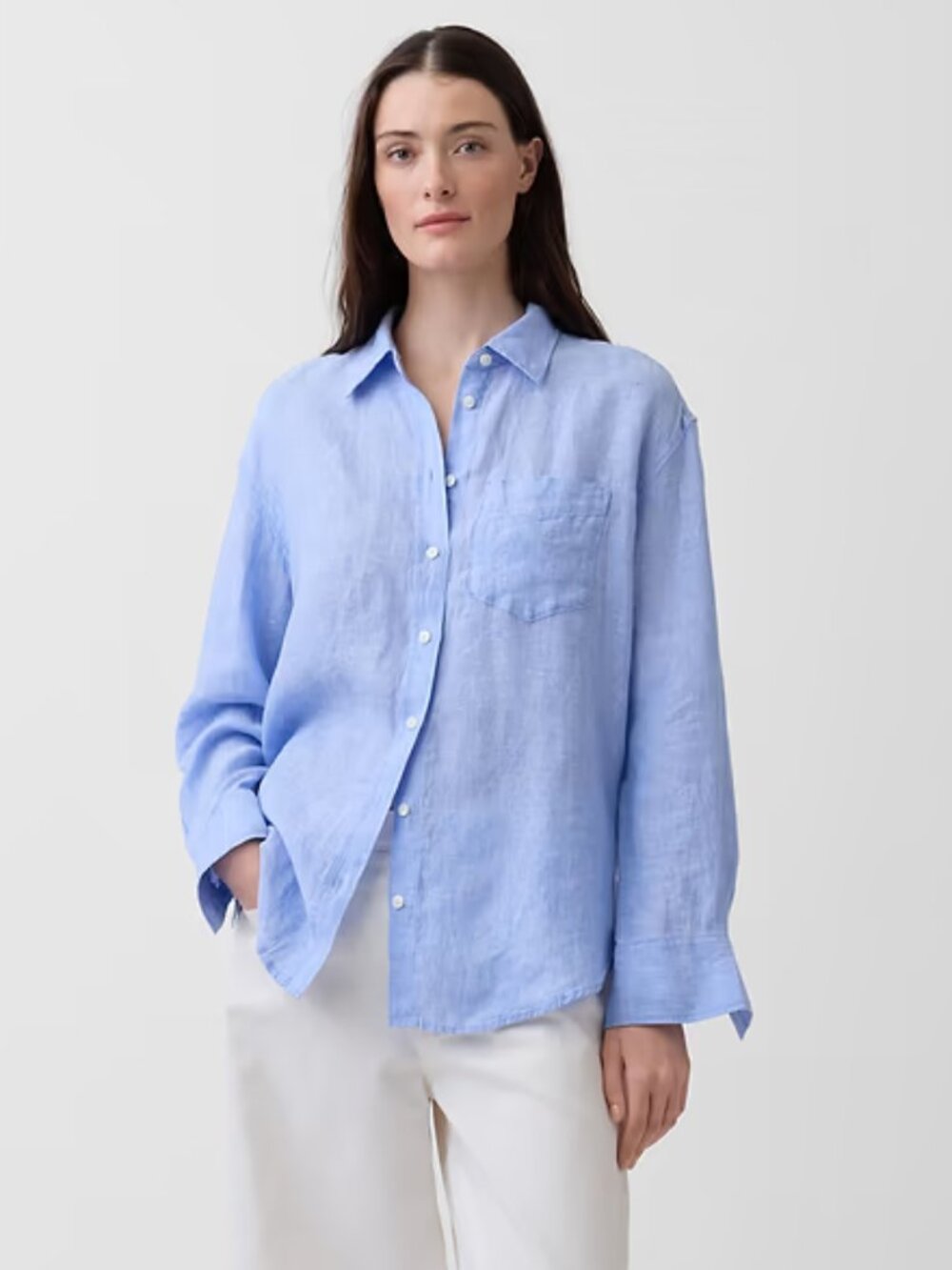 GAP Light Blue Linen Button-Down Shirt